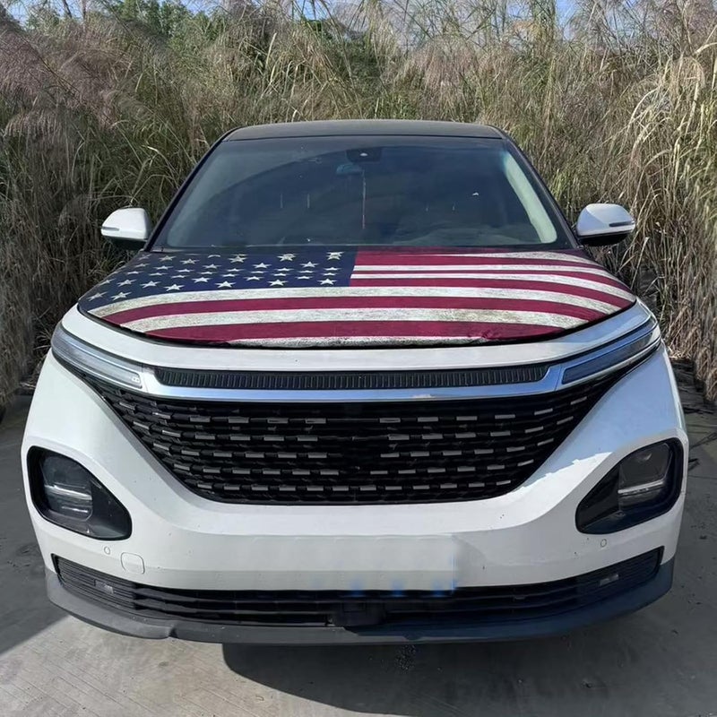 Tobethay American Car Hood Cover - 59x51 in Car Hood Cover Flag Bonnet Banner with 2 Adjustable Triangular Fasteners, Universal Fit for Trucks, SUV, 250th Anniversary Flag - Image 3